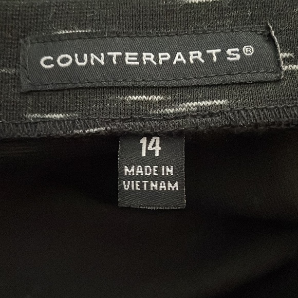 Faux Wrap Pull On Black White Almost Maxi Skirt - Picture 5 of 6